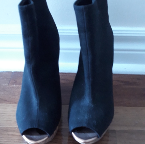 Rose gold / black Platform bootie - Picture 2 of 6